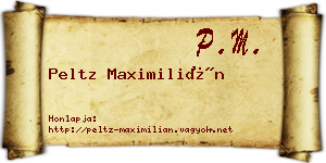 Peltz Maximilián névjegykártya